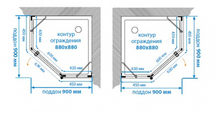 Душевой уголок Акватон Lax Fes 90x90