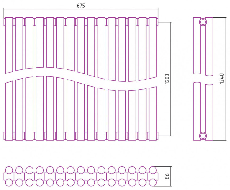 Отопительный радиатор Сунержа Эстет-11 1200х675 15 секций Состаренная латунь