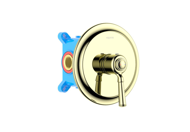 Смеситель для душа (внешняя и скрытая часть) Aquatek, полир. золото AQ1566PG КЛАССИК