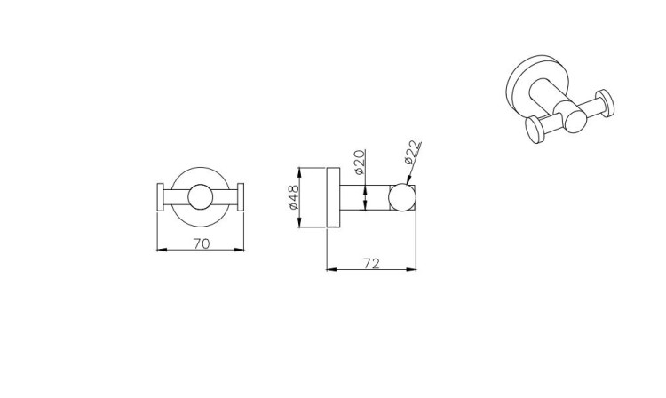 Крючок двойной Aquatek AQ4002CR Вега