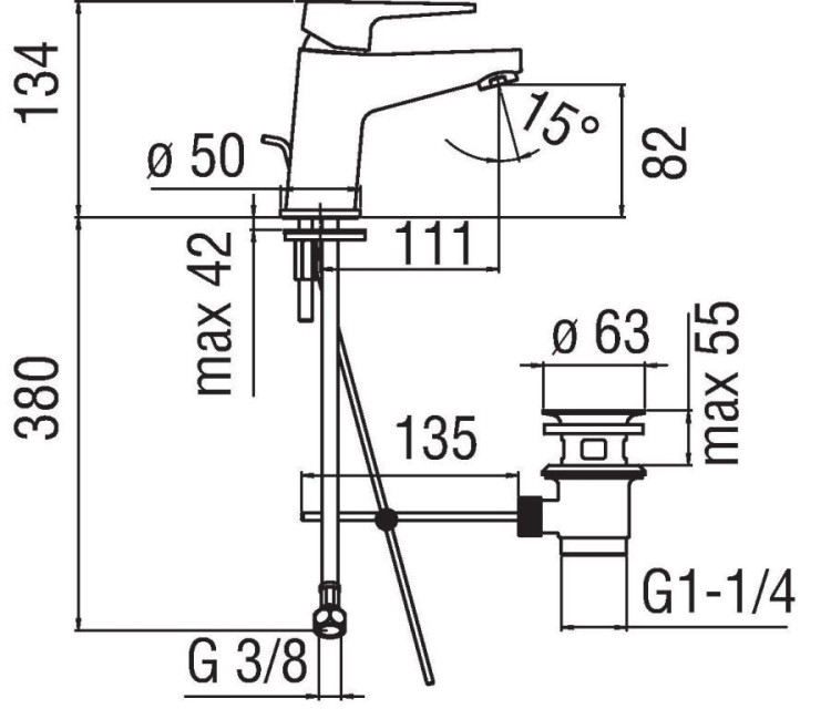 Смеситель для раковины Nobili Nobi NB84118/1CR