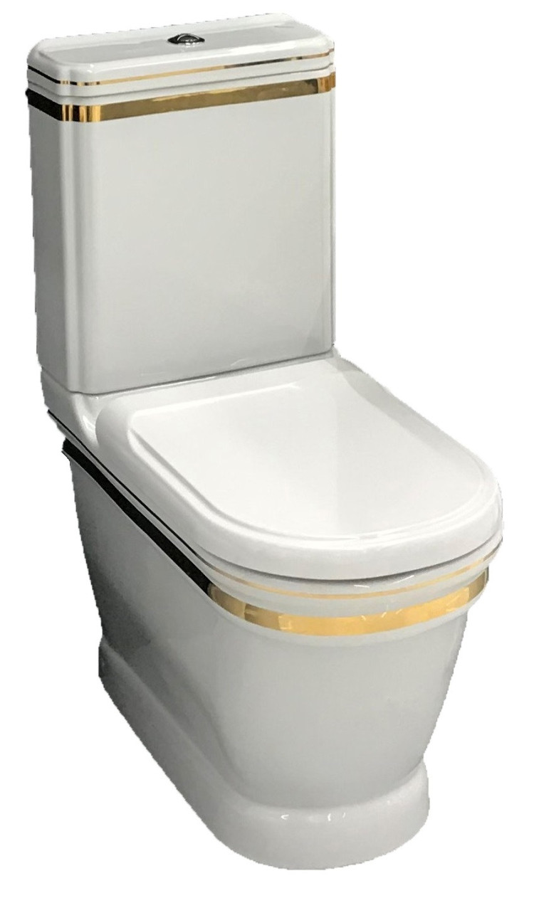 CREAVIT ANTIK Унитаз напольный ДЕКОР ЗОЛОТО