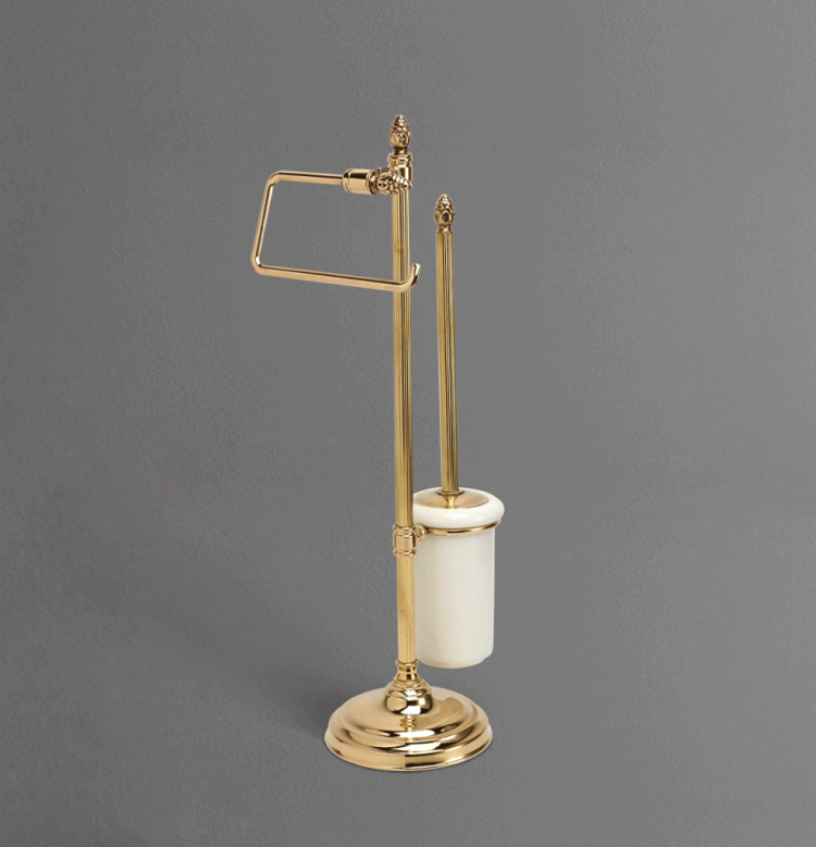 Стойка напольная для унитаза и биде с держателем щетки и туалетной бумаги 15х57 см ART&MAX AM-1949-Do-Ant