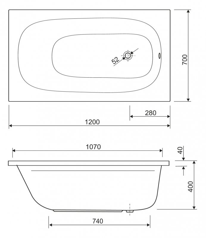 Акриловая ванна Cezares ECO-160-70-41-W37