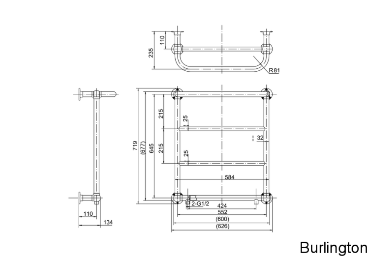 Полотенцесушитель Cleaver с подключением на ГВС