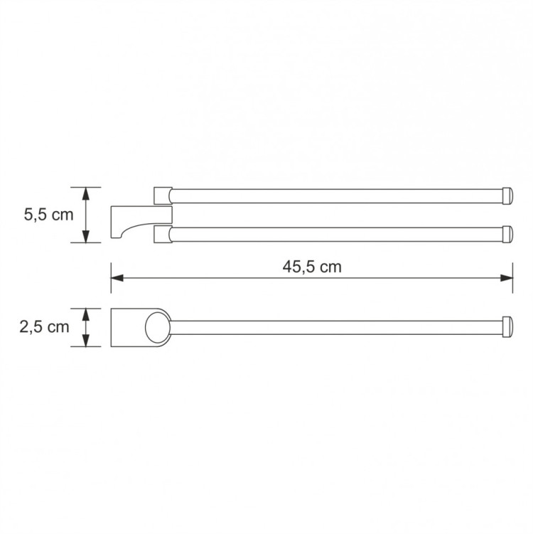 WasserKRAFT Kammel K-8331 Держатель полотенец двойной