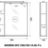 Шкаф зеркальный подвесной с одной распашной дверцей с доводчиками, с подсветкой, правосторонний BelBagno MARINO-SPC-700/750-1A-BL-P-R