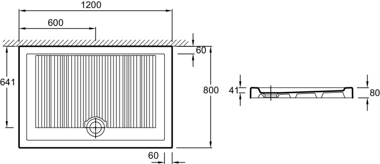 Душевой поддон 120 x 80 см Jacob Delafon KYREO EN127-00