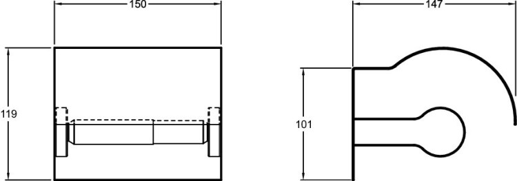 Держатель для туалетной бумаги. Jacob Delafon SINGULIER 15207D-CP