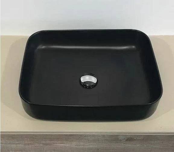 Раковина накладная Матовая Черная (500х390х130)