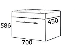 Тумба Astra Form Соло 70 два выдвижных ящика