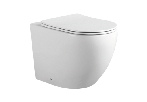 Унитаз напольный приставной безободковый Aquatek ЕВРОПA Q1902-00 560*360*410 мм, горизонтальный выпуск, тонкое сиденье с механизмом плавного закрывания, крепеж