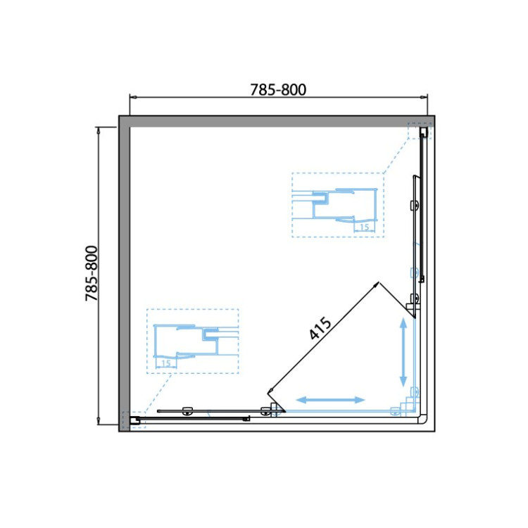 Душевой уголок BELBAGNO DUE-A-2 BelBagno DUE-A-2-90-P-Cr