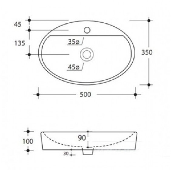 Раковина Kerasan Cento 3551