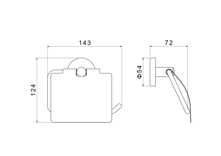 Бумагодержатель с крышкой Aquatek матовый черный AQ4209MB Оберон