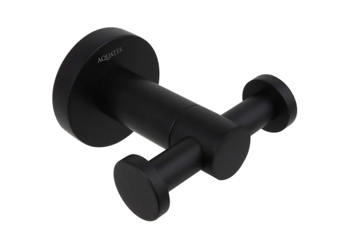 Крючок двойной Aquatek матовый черный AQ4002MB Вега