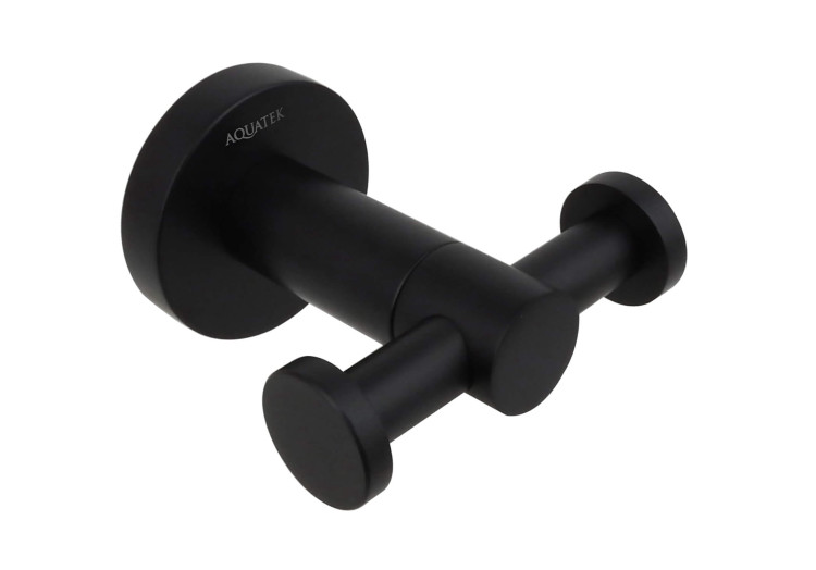 Крючок двойной Aquatek матовый черный AQ4002MB Вега