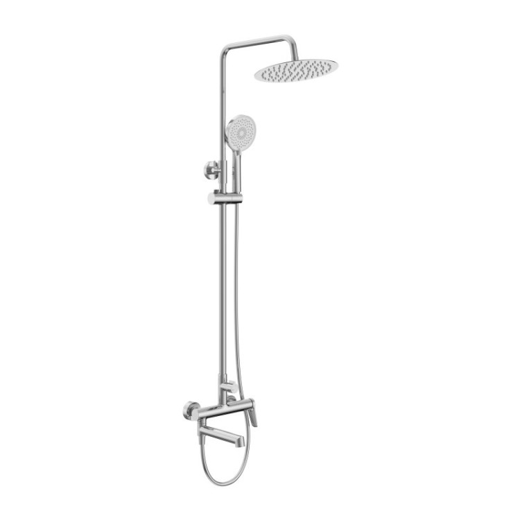 Душевая стойка со смесителем и изливом, верхним и ручным душем Cezares UNIQUE-VSCM-CRM