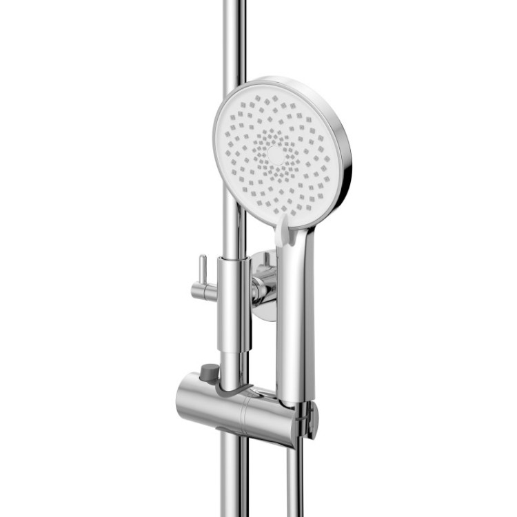 Душевая стойка со смесителем и изливом, верхним и ручным душем Cezares UNIQUE-VSCM-CRM