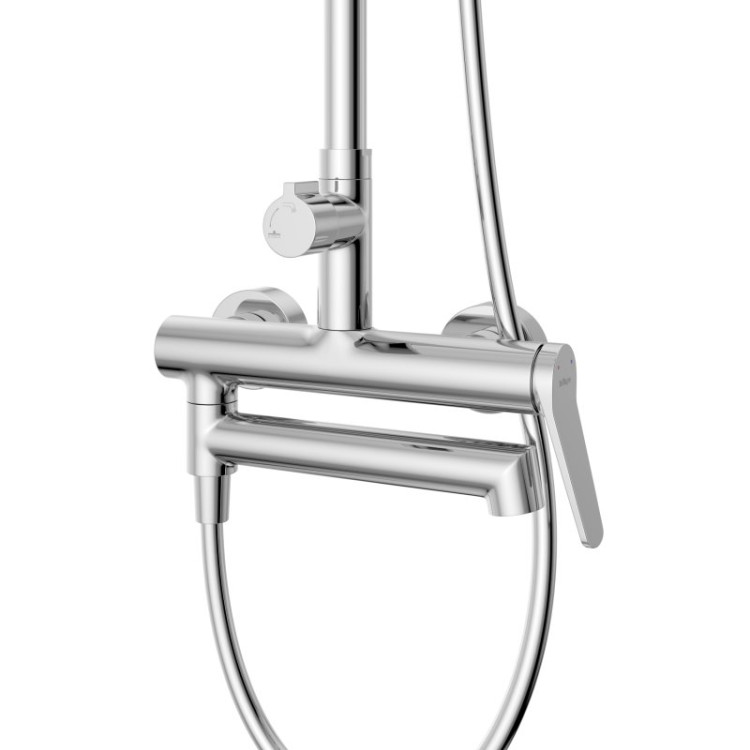 Душевая стойка со смесителем и изливом, верхним и ручным душем Cezares UNIQUE-VSCM-CRM