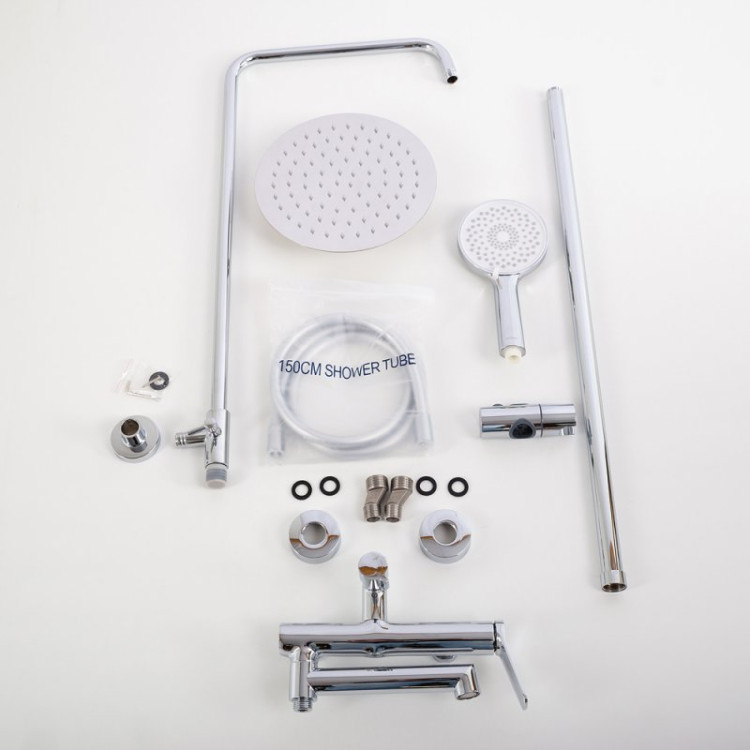 Душевая стойка со смесителем и изливом, верхним и ручным душем Cezares UNIQUE-VSCM-CRM