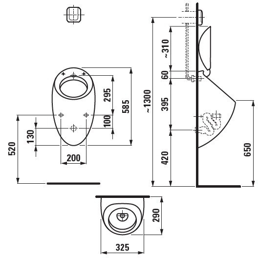 Писсуар Laufen Alessi One 8.4097.1