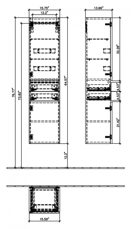 Шкаф пенал Villeroy&Boch Memento 40 подвесной