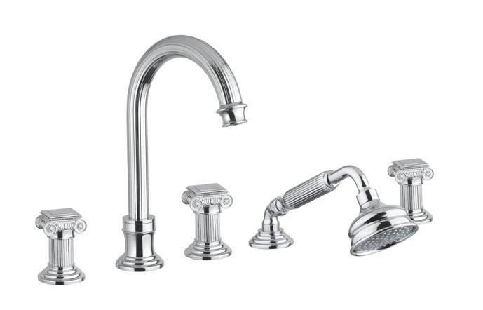 Смеситель на борт ванны с выдвижным душем и переключателем OLIMP-BVD Cezares OLIMP-BVD-02-M