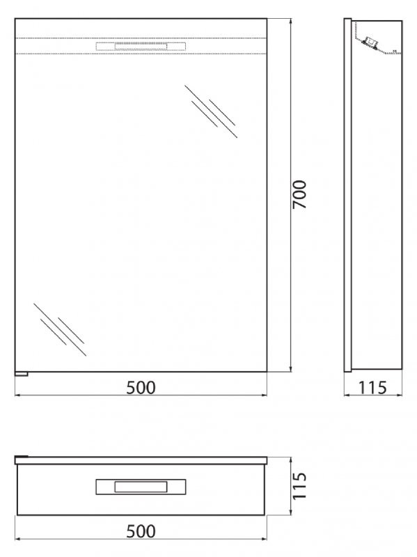Зеркальный шкаф BELBAGNO SPC-1A-DL-BL-600 BelBagno SPC-1A-DL-BL-600