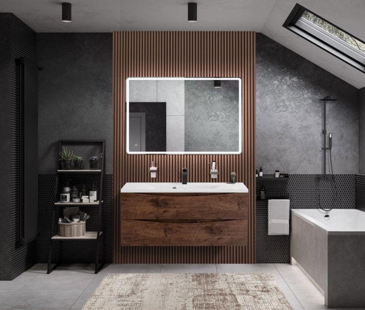 Раковина из литьевого мрамора, 1100x450x150 BelBagno BB1100/450-LV-MR-PR
