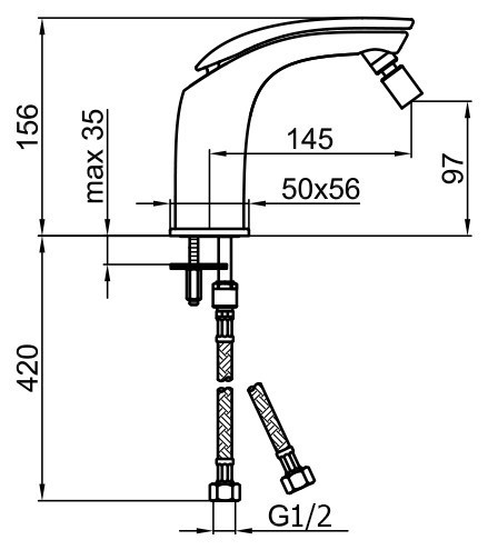 Смеситель для биде Webert Aria AI840102