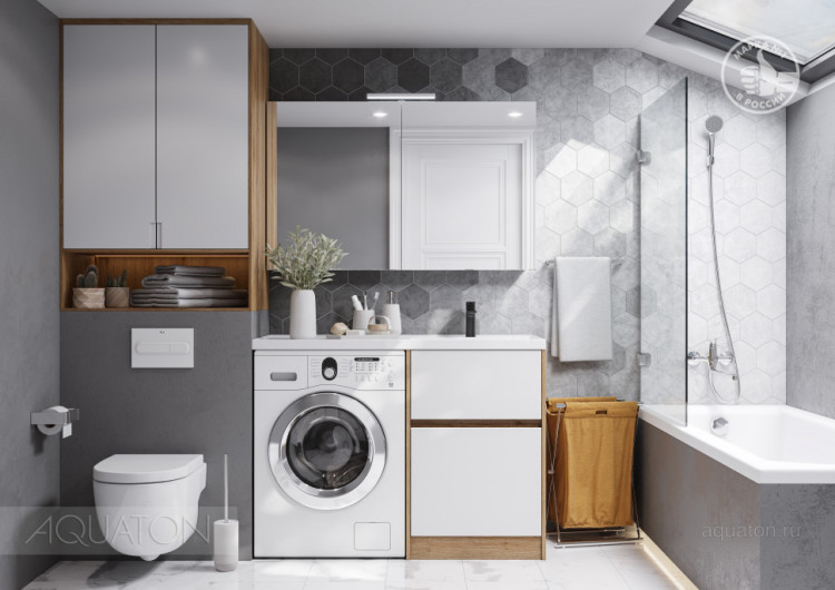 Зеркальный шкаф AQUATON Лондри 120 1A267402LH010