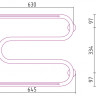 Полотенцесушитель водяной Стилье М-образный 2 полки 500х650 резьба-сгон 1