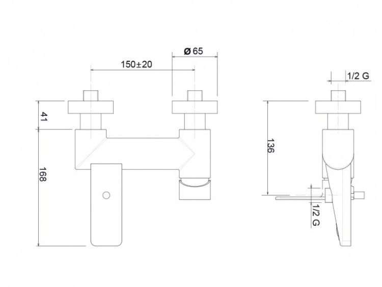 Смеситель для ванны и душа однорычажный Cezares TIRRENO-VM-01