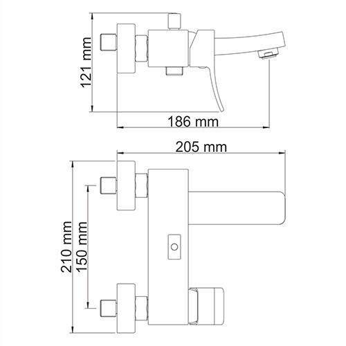 WasserKRAFT Aller 1061WHITE Смеситель для ваннкороткиизливом