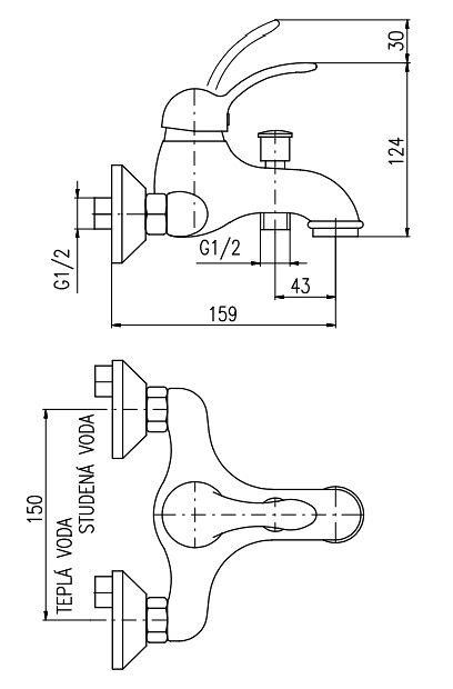 Смеситель для ванны Rav Slezak Labe L554.5