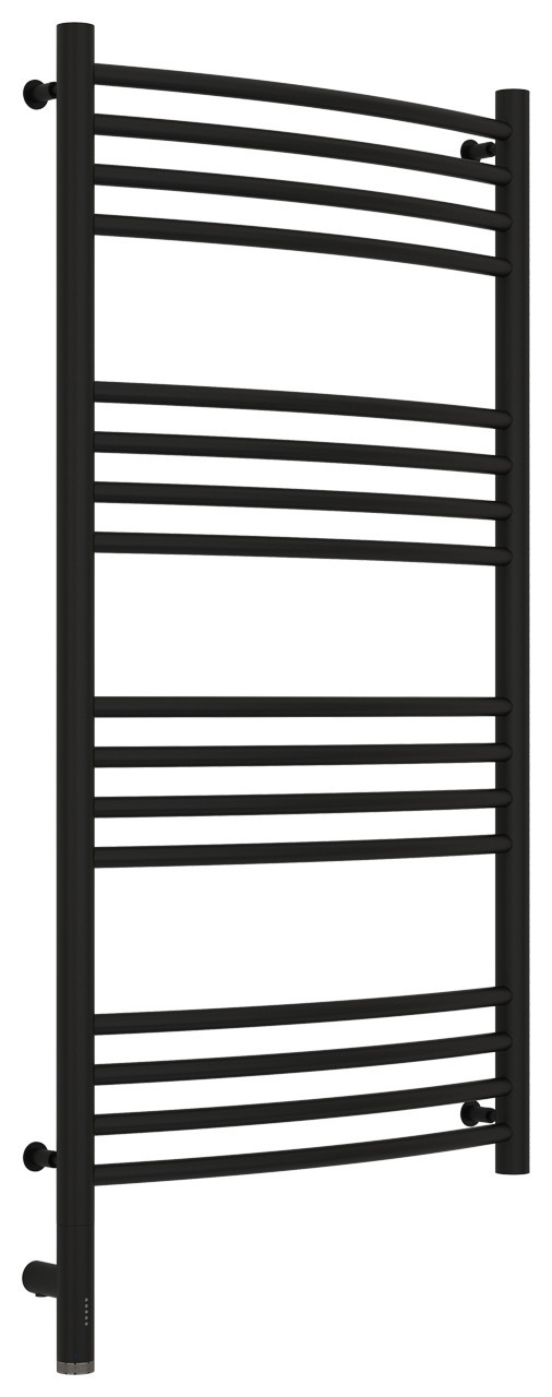 Полотенцесушитель электрический Сунержа Богема 3.0 выгнутая 1000х500 МЭМ левый Матовый чёрный