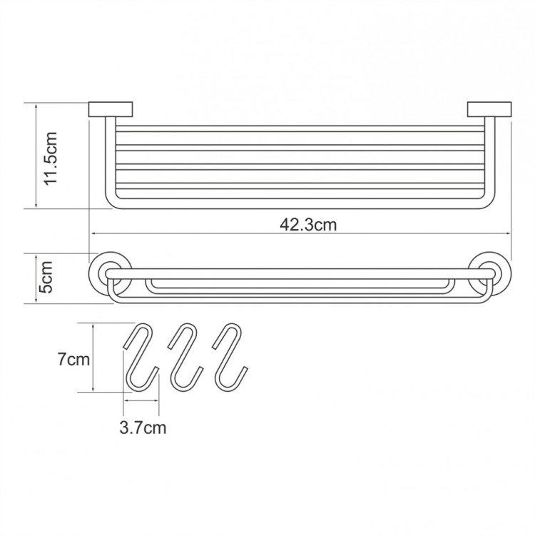 WasserKRAFT Donau K-9415 Полка-корзина с крючками