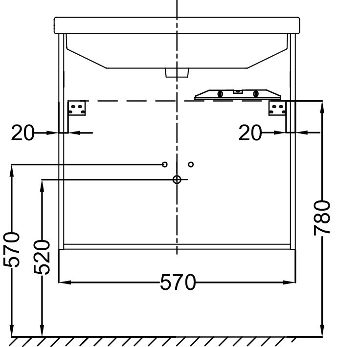 Мебель 57 см для раковины-столешницы Jacob Delafon STRUKTURA EB1280-N14