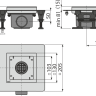 Сливной трап из нержавеющей стали низкий 130×130 мм боковой сток, без pешетки, гидрозатвор мокрый Alcadrain APV120
