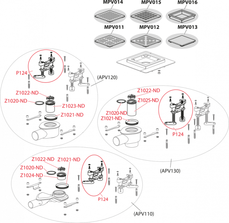 Сливной трап из нержавеющей стали низкий 130×130 мм боковой сток, без pешетки, гидрозатвор мокрый Alcadrain APV120