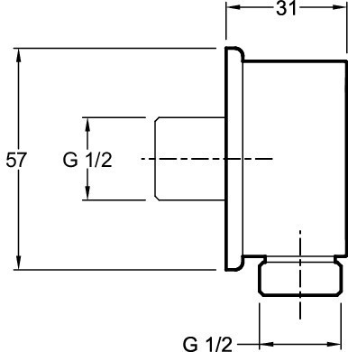 Коленное соединение G1/2 М для гибкого душевого шланга Jacob Delafon E75142-CP