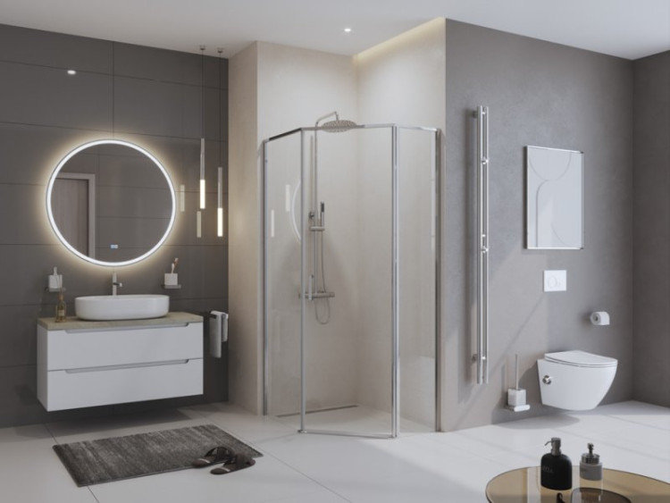 Душевой уголок BELBAGNO UNO-195-PH-1 BelBagno UNO-195-PH-1-100/80-C-Cr