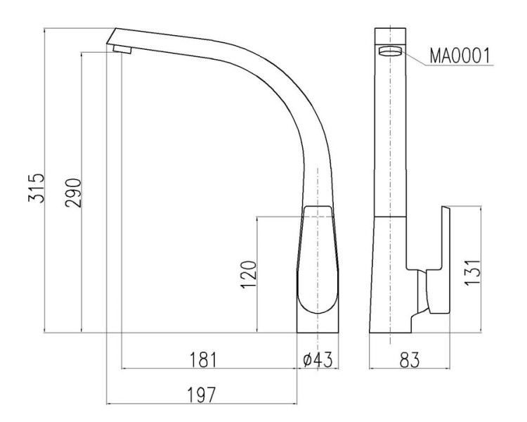 Смеситель для кухни Rav Slezak V819.5