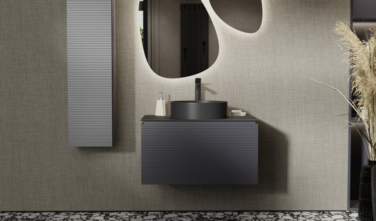 Тумба Stone 80 подвесная Антрацит