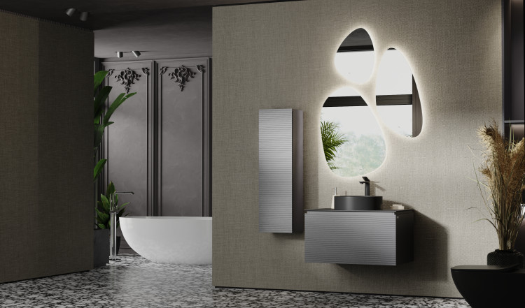 Тумба Stone 80 подвесная Антрацит