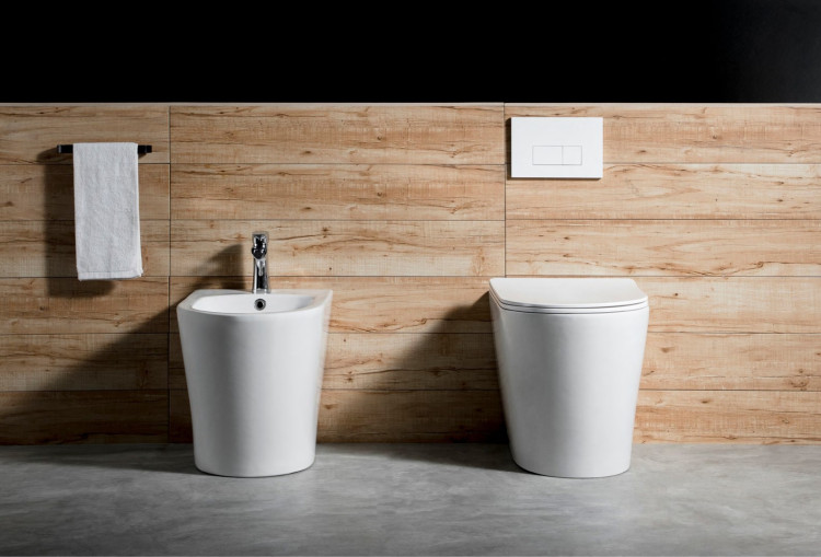 Унитаз напольный приставной безободковый Aquatek ВЕГА AQ1906-00 560*360*410 мм, горизонтальный выпуск, тонкое сиденье с механизмом плавного закрывания, крепеж