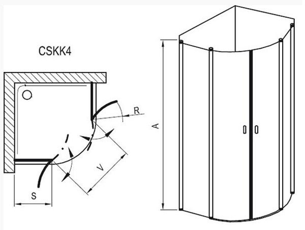 Душевой уголок Ravak Chrome CSKK4-90 3Q170100Z1
