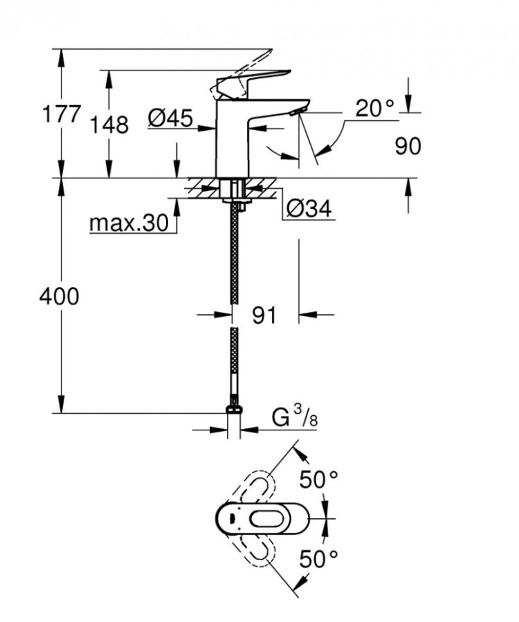 Смеситель для раковины Grohe BauLoop 23337001
