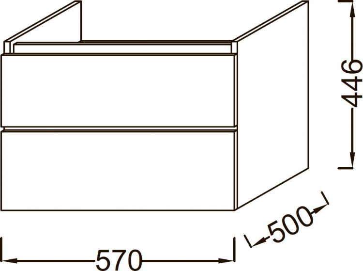 Тумба под раковину Jacob Delafon Parallel 57 подвесная